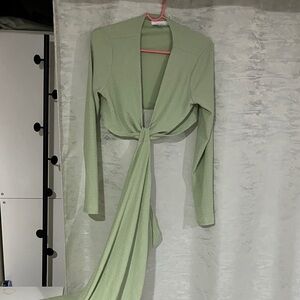 Light Green Tie-Front dress